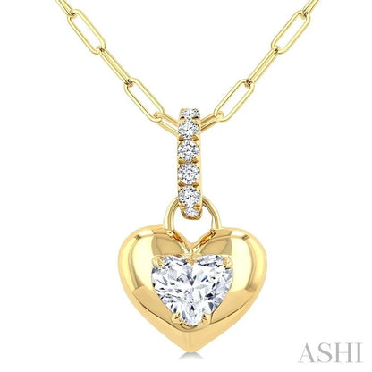 Heart Shape Paperclip Diamond Fashion Pendant