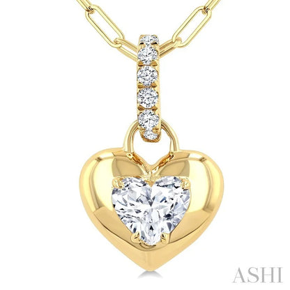 Heart Shape Paperclip Diamond Fashion Pendant