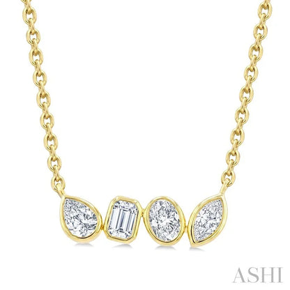 Mixed Shape Diamond Bar Necklace