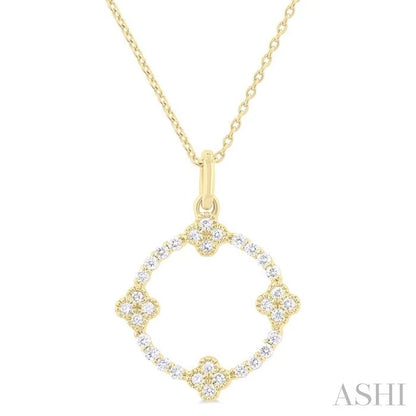 Clover Circle Diamond Pendant