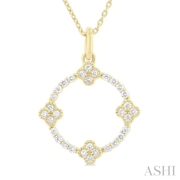 Clover Circle Diamond Pendant