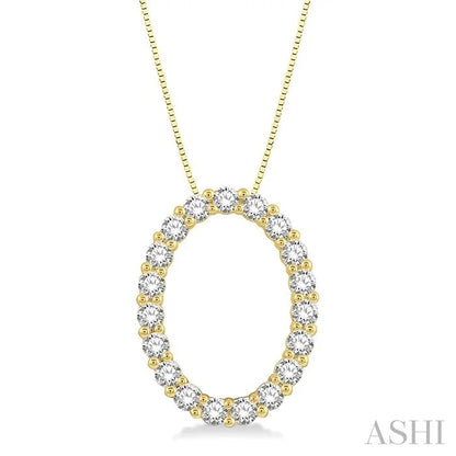 Oval Shape Diamond Pendant