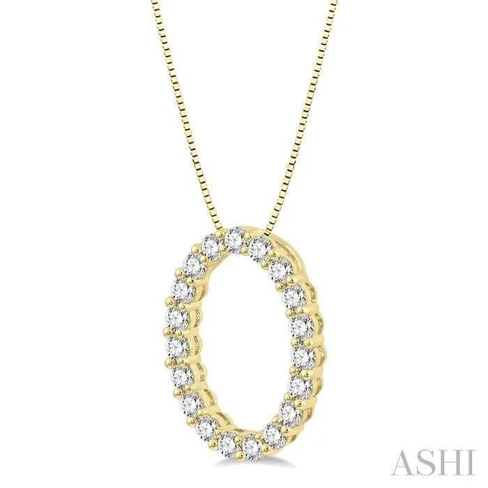 Oval Shape Diamond Pendant