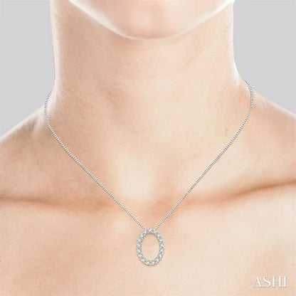 Oval Shape Diamond Pendant