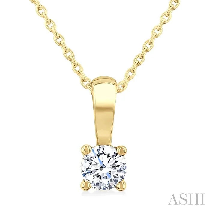 Round Shape Diamond Solitaire Pendant