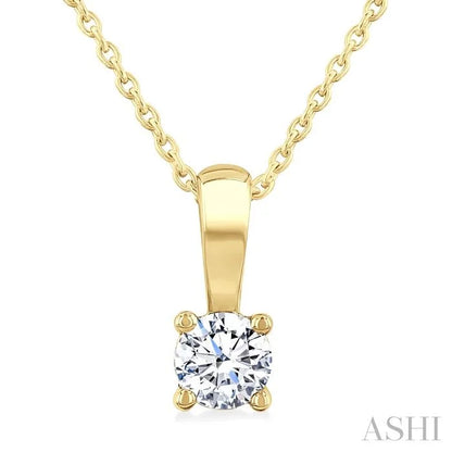 Round Shape Diamond Solitaire Pendant