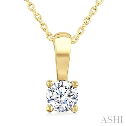 Round Shape Diamond Solitaire Pendant