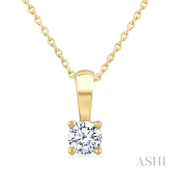 Round Shape Diamond Solitaire Pendant