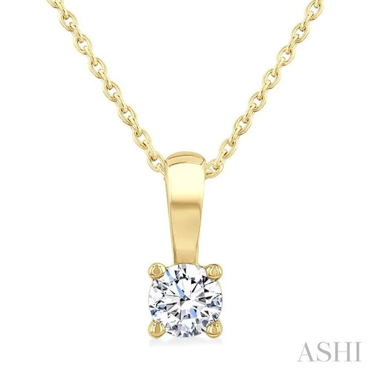 Round Shape Diamond Solitaire Pendant