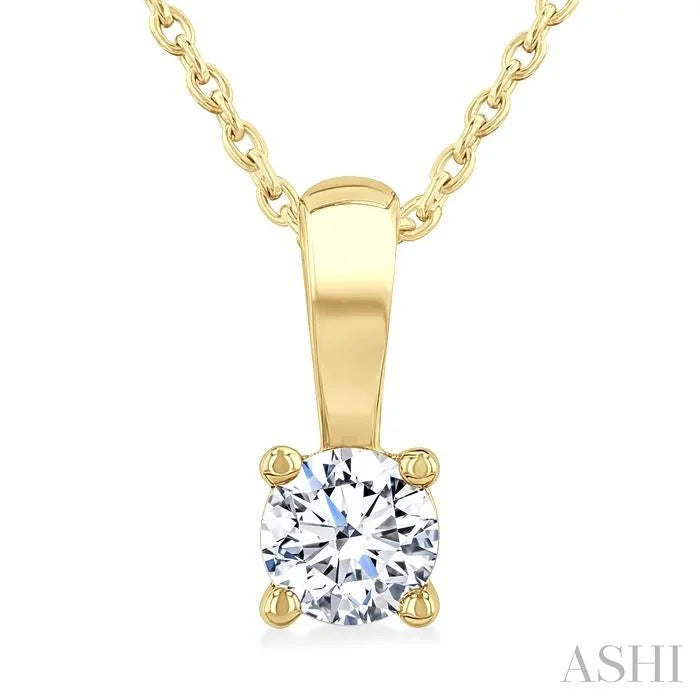 Round Shape Diamond Solitaire Pendant