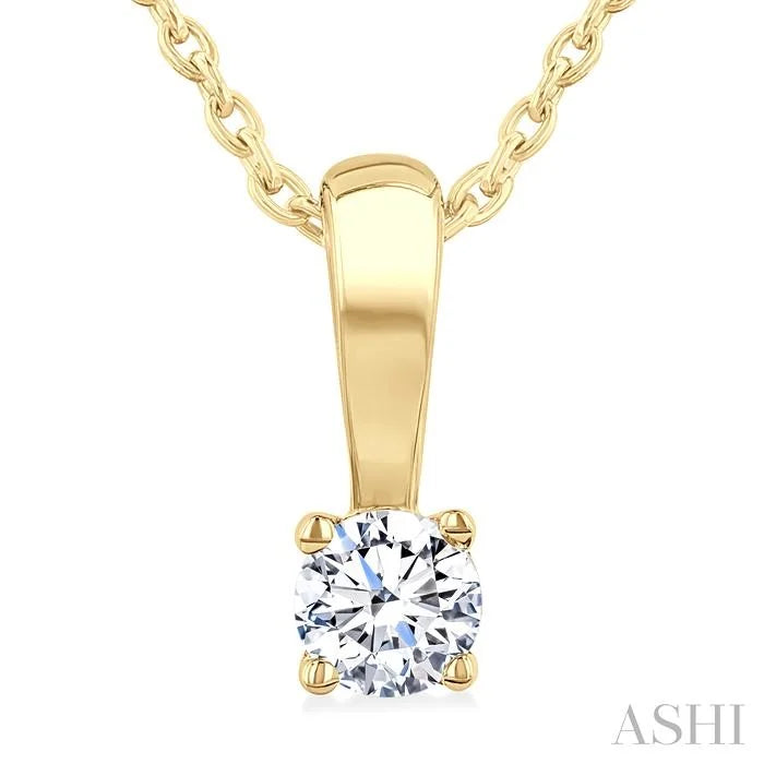 Round Shape Diamond Solitaire Pendant
