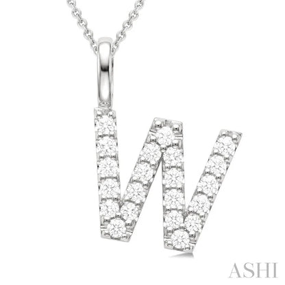 Classic 'W' Initial Diamond Pendant