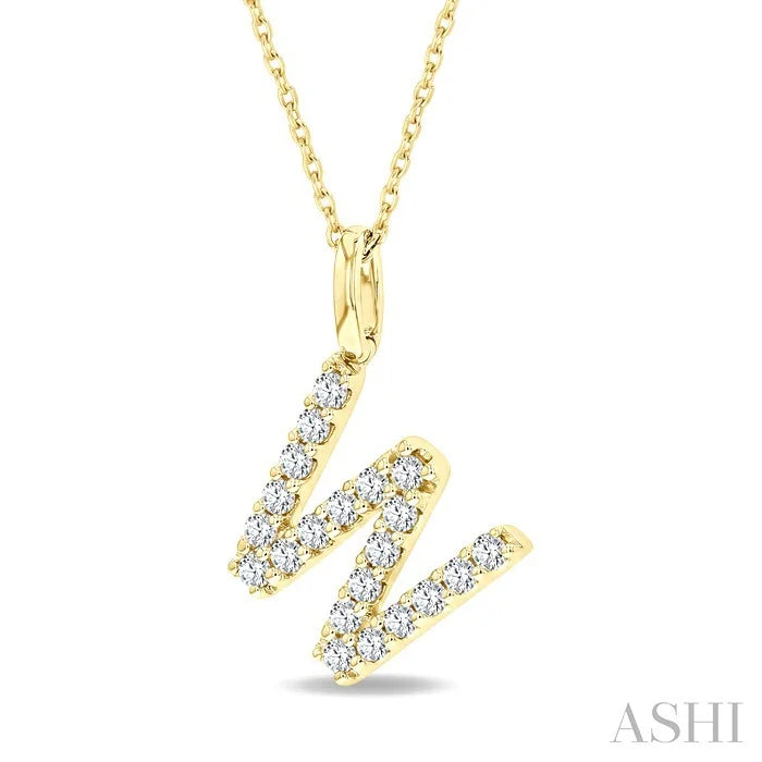 Classic 'W' Initial Diamond Pendant