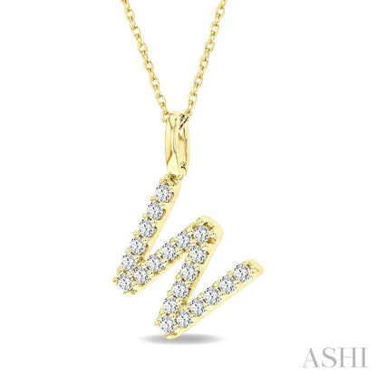 Classic 'W' Initial Diamond Pendant