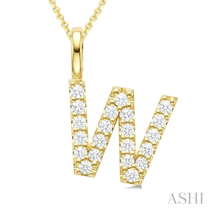 Classic 'W' Initial Diamond Pendant
