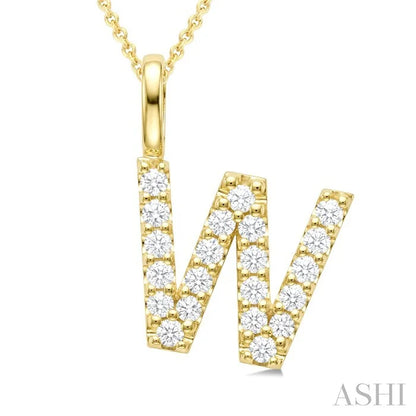 Classic 'W' Initial Diamond Pendant