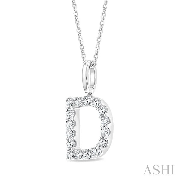 Classic 'D' Initial Diamond Pendant
