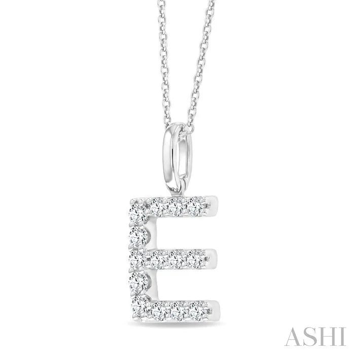 Classic 'E' Initial Diamond Pendant