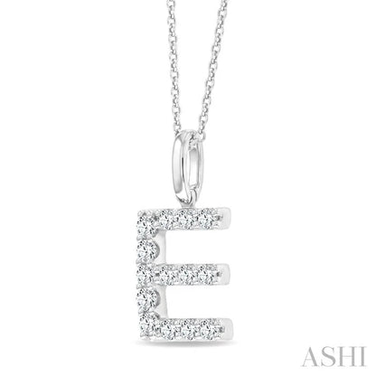 Classic 'E' Initial Diamond Pendant