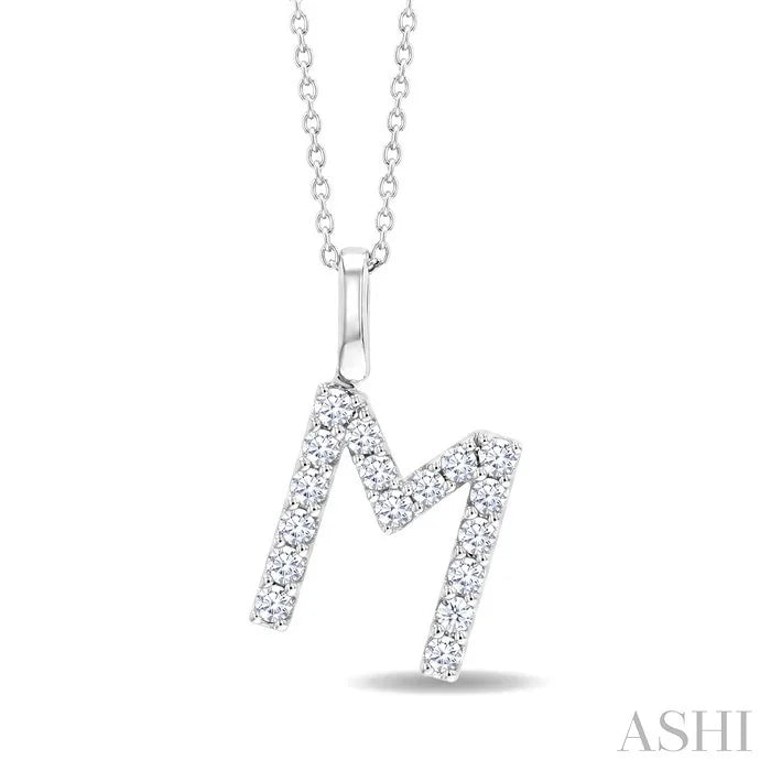 Classic 'M' Initial Diamond Pendant