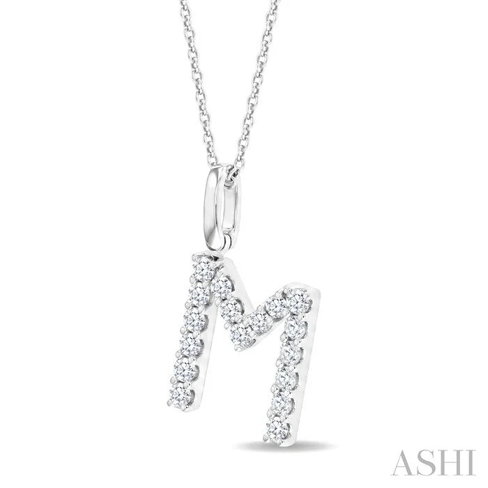Classic 'M' Initial Diamond Pendant