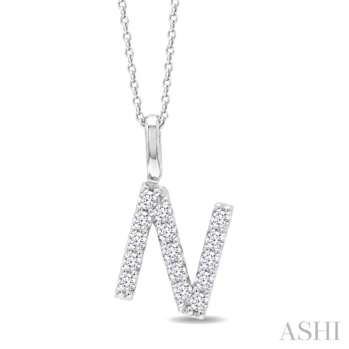 Classic 'N' Initial Diamond Pendant