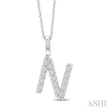 Classic 'N' Initial Diamond Pendant