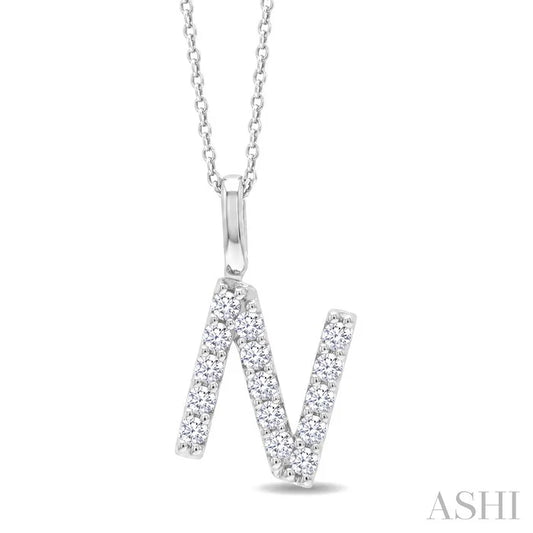 Classic 'N' Initial Diamond Pendant