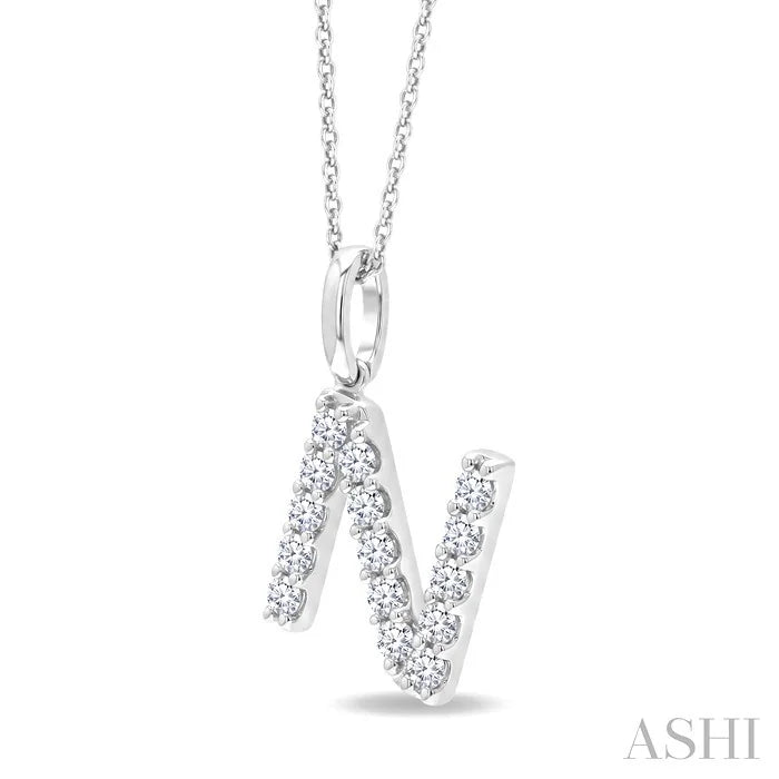 Classic 'N' Initial Diamond Pendant