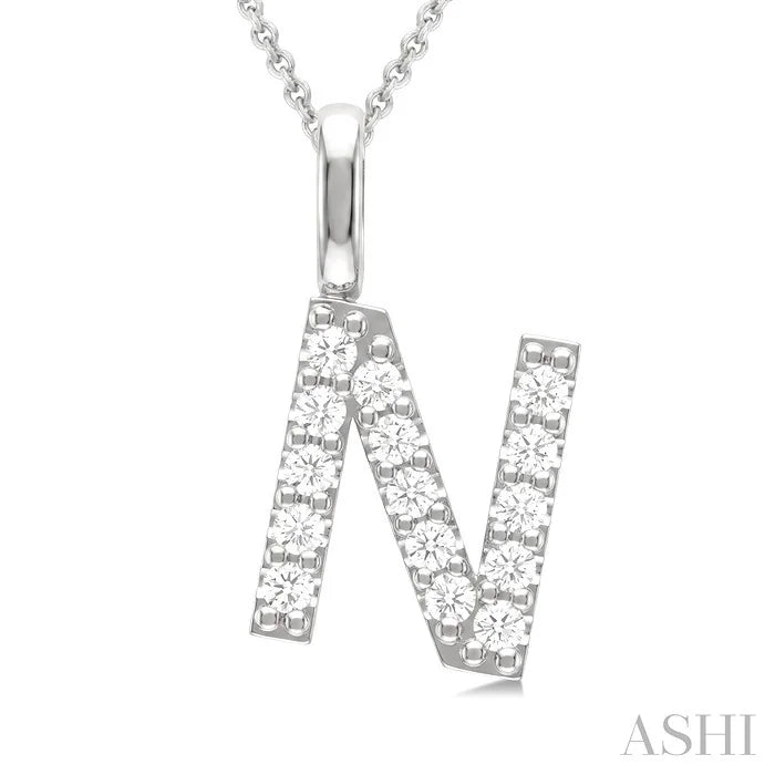 Classic 'N' Initial Diamond Pendant