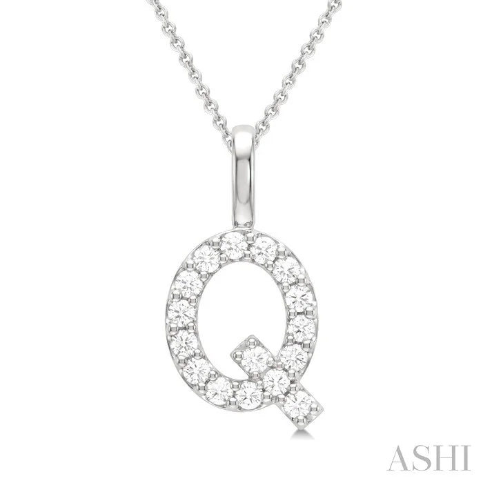 Classic 'Q' Initial Diamond Pendant