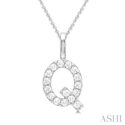 Classic 'Q' Initial Diamond Pendant