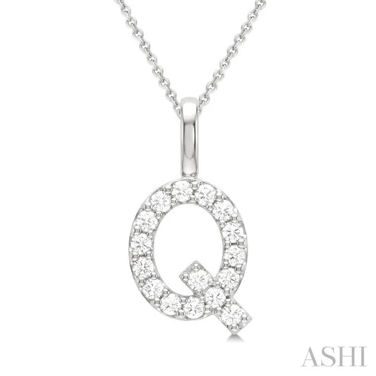 Classic 'Q' Initial Diamond Pendant