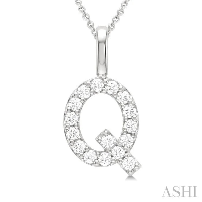 Classic 'Q' Initial Diamond Pendant
