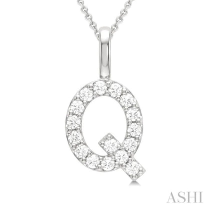 Classic 'Q' Initial Diamond Pendant