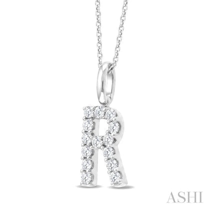 Classic 'R' Initial Diamond Pendant