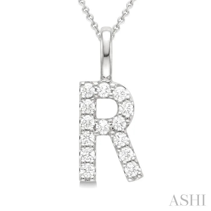 Classic 'R' Initial Diamond Pendant