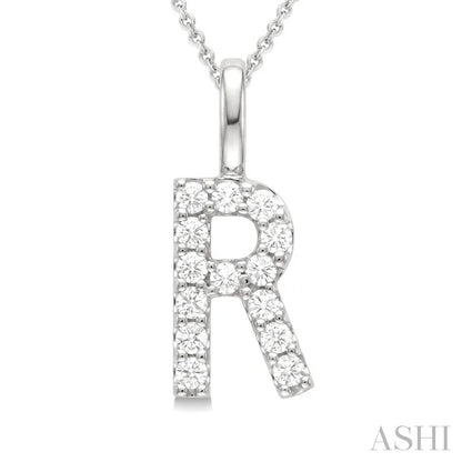 Classic 'R' Initial Diamond Pendant