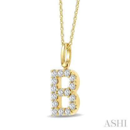 Classic 'B' Initial Diamond Pendant