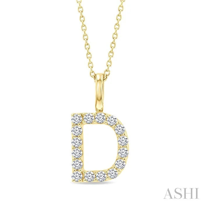 Classic 'D' Initial Diamond Pendant
