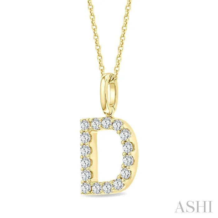Classic 'D' Initial Diamond Pendant