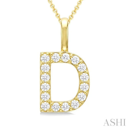 Classic 'D' Initial Diamond Pendant