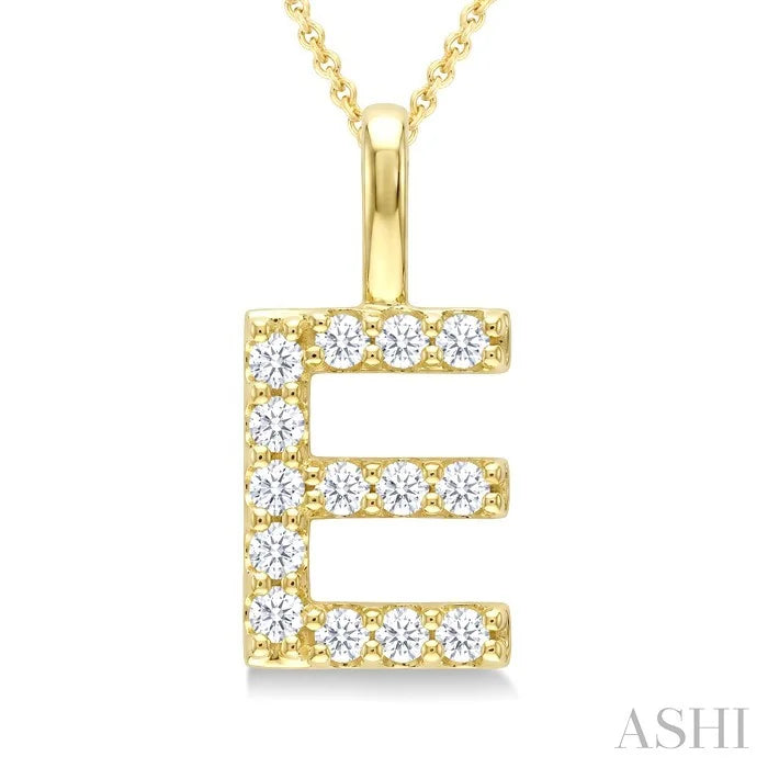 Classic 'E' Initial Diamond Pendant