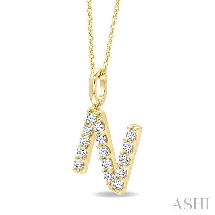 Classic 'N' Initial Diamond Pendant
