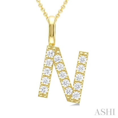 Classic 'N' Initial Diamond Pendant