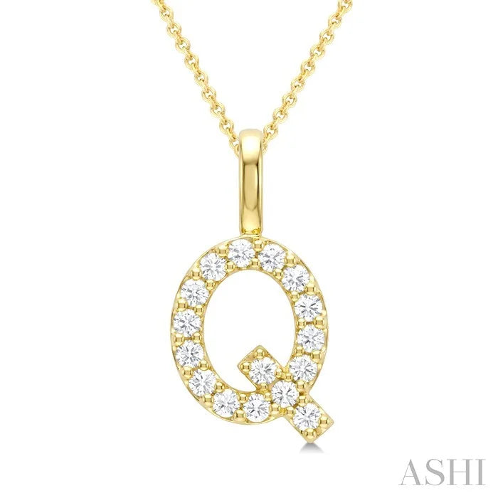 Classic 'Q' Initial Diamond Pendant
