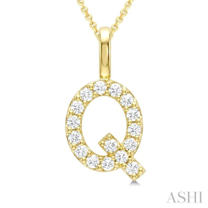 Classic 'Q' Initial Diamond Pendant