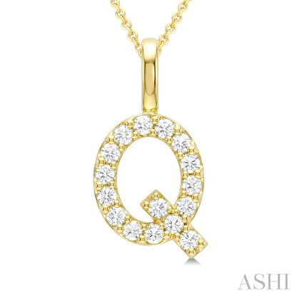 Classic 'Q' Initial Diamond Pendant