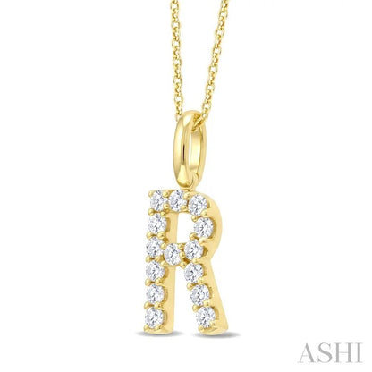 Classic 'R' Initial Diamond Pendant