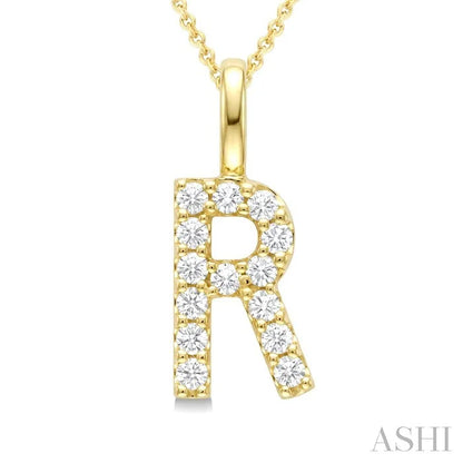 Classic 'R' Initial Diamond Pendant